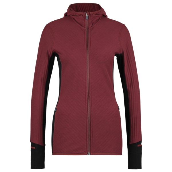 Image of Icebreaker - Women"s Descender L/S Zip Hood - Merinohoodie Gr L rot'