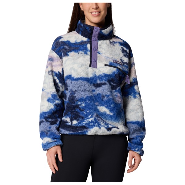 Columbia - Women's Helvetia II Printed Cropped Half Snap - Fleecepullover Gr L blau