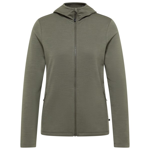 Heber Peak Women’ Merino210 EvergreenHe. Zip Hoody Trui met capuchon Olijfgroen
