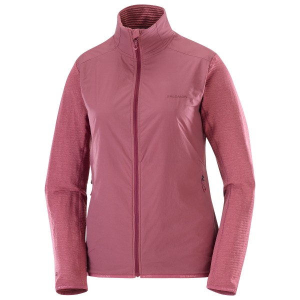 Salomon Essential Lightwarm Hybrid Fleecejacke Damen (Gr L |rot/rosa)