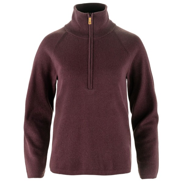 Fjällräven Women’s Övik Lite Half Zip Wollen trui Bruin