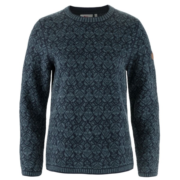 Fjällräven Women's Snow Round Neck Sweater - Wollen trui, blauw