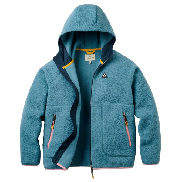 Passenger Women’s Home Full Zip Recycled Hood Sherpa Fleece Fleecevest turkoois Turquoise