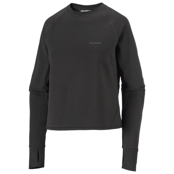 Salomon Women’ Sntial Lightwarm Crew Neck Fleecetrui Zwart