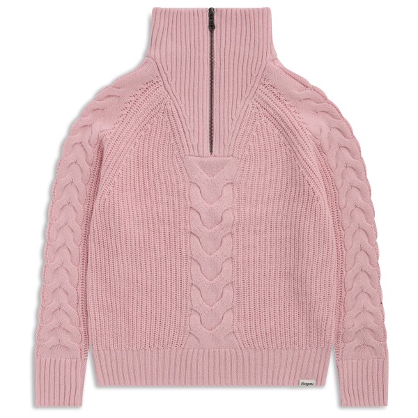 Bergans Women’s Milde Knitted Wool Half Zip Merinotrui Roze