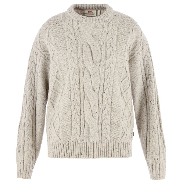 Fjällräven Women’s Övik Cable Knit Wollen trui Grijs