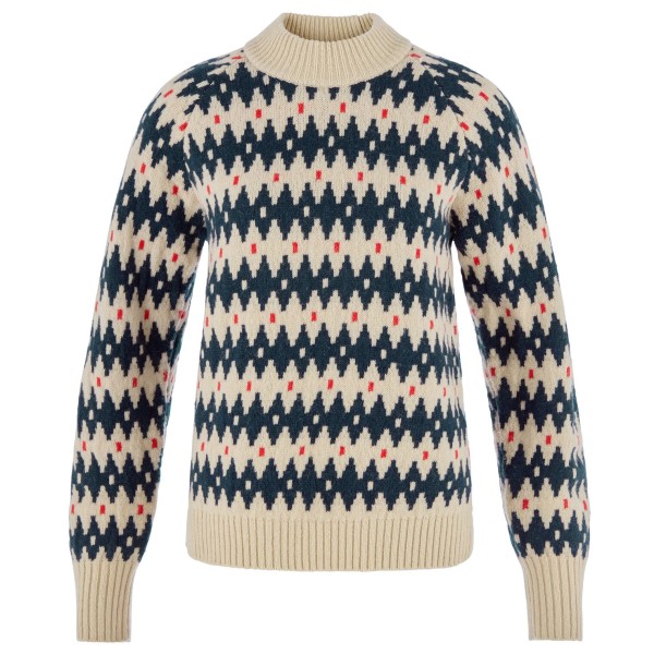 Fjällräven Women’s Övik Jacquard Knit Wollen trui Beige