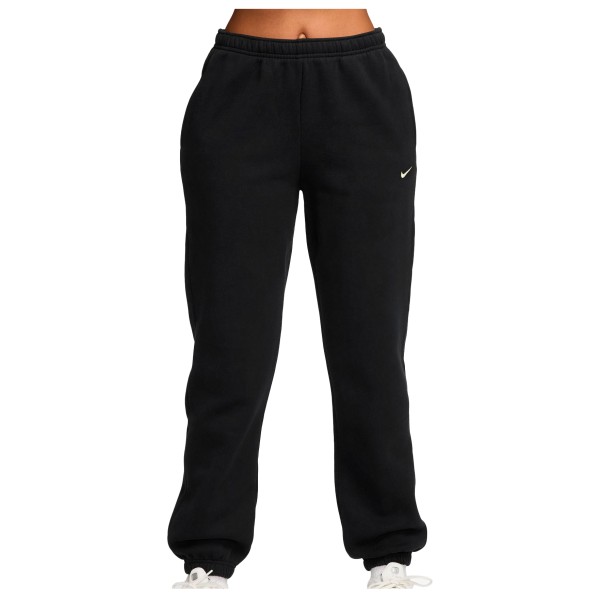 Nike Women’s Studio Fleece MW MR Std Cuffed Pant Trainingsbroek sail Zwart