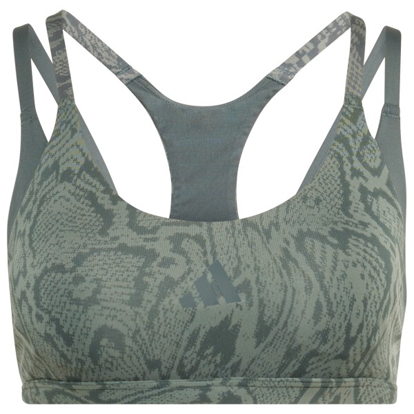 adidas Women’s Optime Workout Snake Strappy Light Support Sportbeha olijfgroen Grijs
