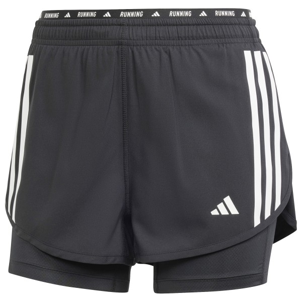 Image of adidas - Women"s Own The Run 3-Stripes 2in1 Shorts - Laufshorts Gr L;M;S;XL;XS grau;rosa'