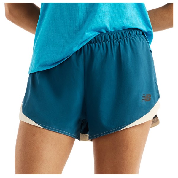 New Balance Women’s Run Essentials Short 3” Hardloopshort Blauw
