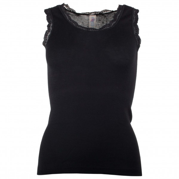 Image of Engel - Women"s Achselshirt mit Spitze - Merinounterwäsche Gr 34/36;38/40;42/44;46/48 schwarz'