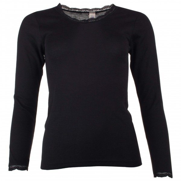 Image of Engel - Women"s Shirt L/S mit Spitze - Merinounterwäsche Gr 34/36;38/40;42/44;46/48 schwarz'
