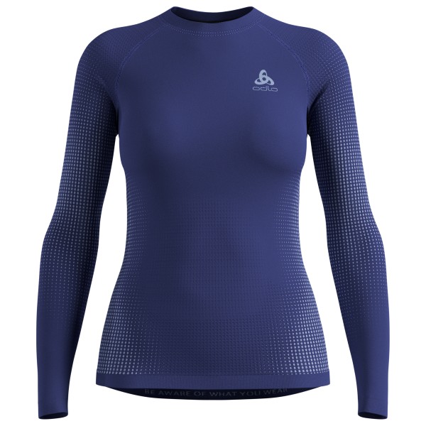Odlo – Women’s BL Top Crew Neck L/S Performance Warm Eco – Synthetisch ondergoed maat L, Blauw