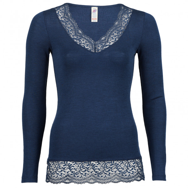 Image of Engel - Women"s Shirt L/S mit Spitze - Seidenunterwäsche Gr 34/36;38/40;42/44;46/48 blau'