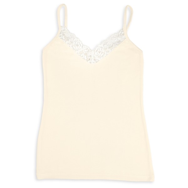 Engel - Women's Top mit Spitze - Seidenunterwäsche Gr 46/48 weiß