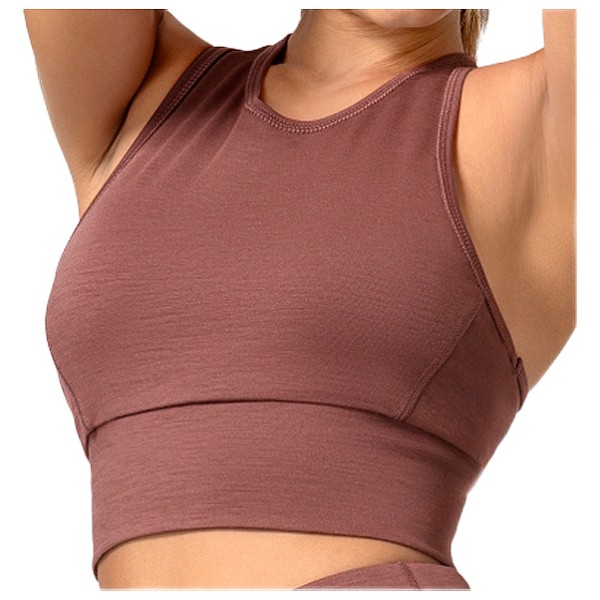 Image of super.natural - Women"s Liquid Flow Top - Sport-BH Gr 34 - XS braun'