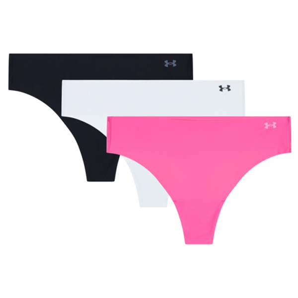 Under Armour - Women's Pure Stretch Solid Thong Pants 3 Pack - Alltagsunterwäsche Gr L;M;S;XL;XS rosa;schwarz