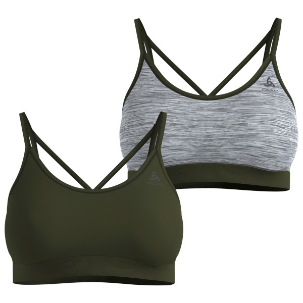 Odlo – Women’s Seamless Low Sport Bra – Sportbeha maat M, Olijfgroen