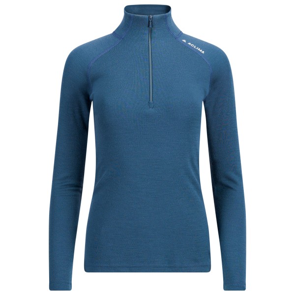 Aclima Women’s WW Mock Neck Merino-ondergoed Blauw