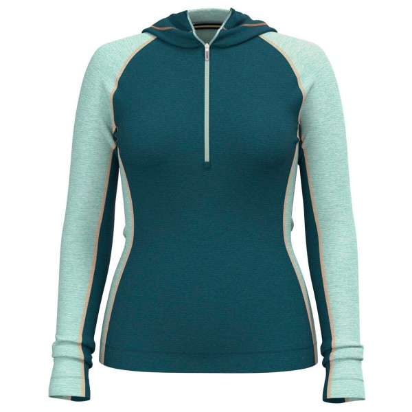 Image of Smartwool - Women"s Classic Therm.Merino BL 1/2 Zip Hoodie Box - Merinounterwäsche Gr L;M;S;XL blau;schwarz'
