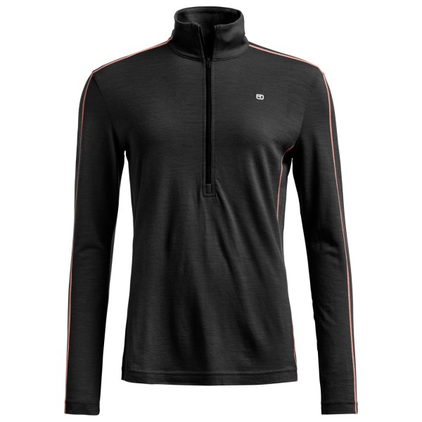 Ortovox 185 RockNWool Zip Neck Merinounterwäsche Damen (Gr XL |schwarz)