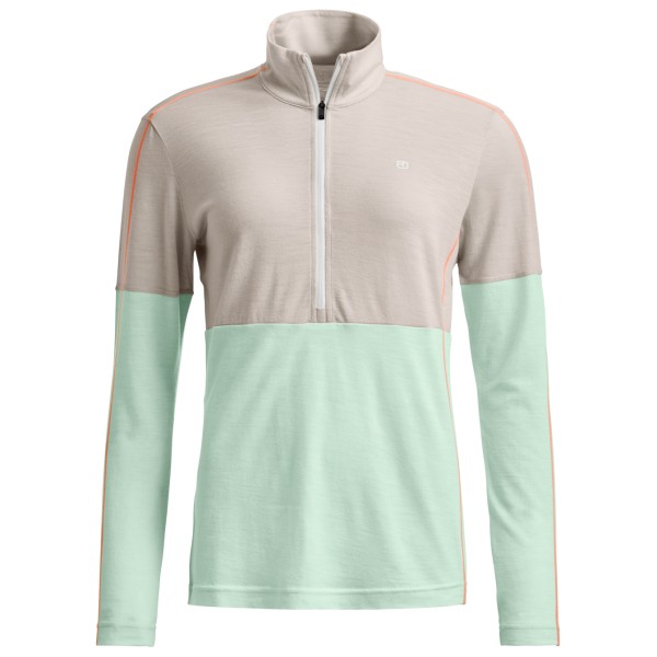 Ortovox 185 Rock'N'Wool Zip Neck Merinounterwäsche Damen Trekking (Gr S |grün)