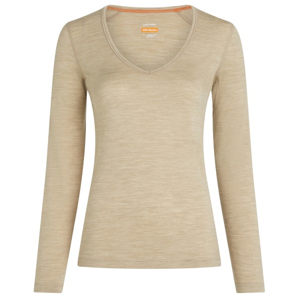 Icebreaker - Women's Merino 200 Oasis L/S V Neck - Merinounterwäsche Gr S beige
