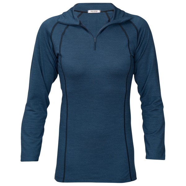 Image of Palgero - Women's Finya Zip Merino Langarm - Merinoshirt Gr L;M;S;XL;XS blau;grau bei Bergfreunde.ch - der Outdoor Shop