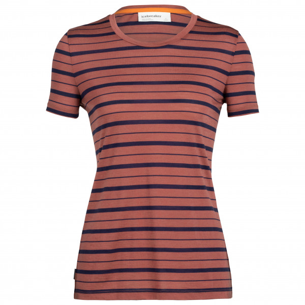 Image of Icebreaker - Women"s Wave S/S Tee Stripe - Merinoshirt Gr S;XS lichen / stripe'