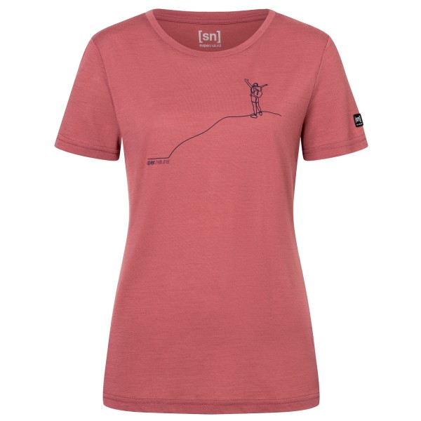 Image of super.natural - Women"s Gipfelglück Tee - Merinoshirt Gr S rosa/rot'
