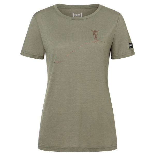 Image of super.natural - Women"s Gipfelglück Tee - Merinoshirt Gr L oliv'