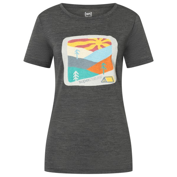 Image of super.natural - Women"s Mountain Art Tee - Merinoshirt Gr M grau'