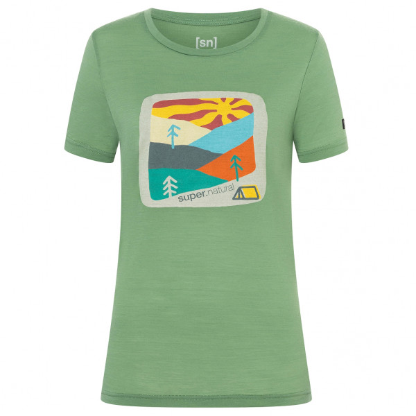 Image of super.natural - Women"s Mountain Art Tee - Merinoshirt Gr L;M;S;XL;XS blau;grau;grün'