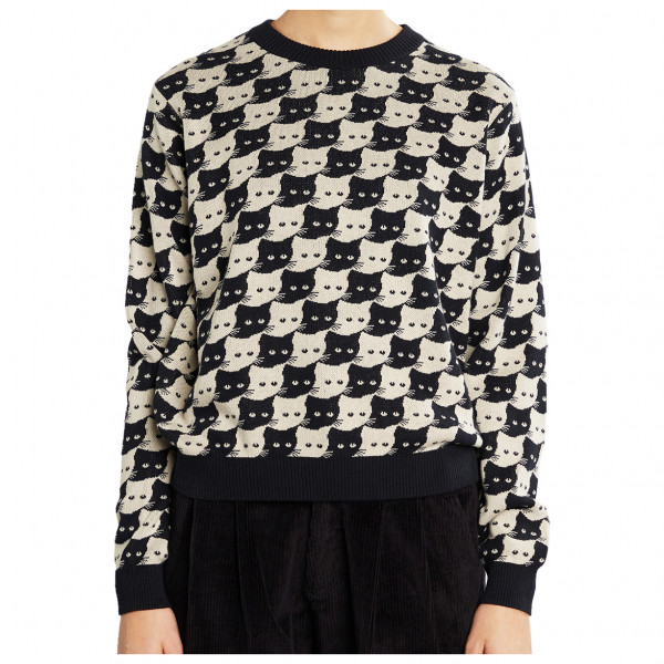 Image of DEDICATED - Women"s Sweater Arendal Pepita Cats - Pullover Gr XL schwarz'