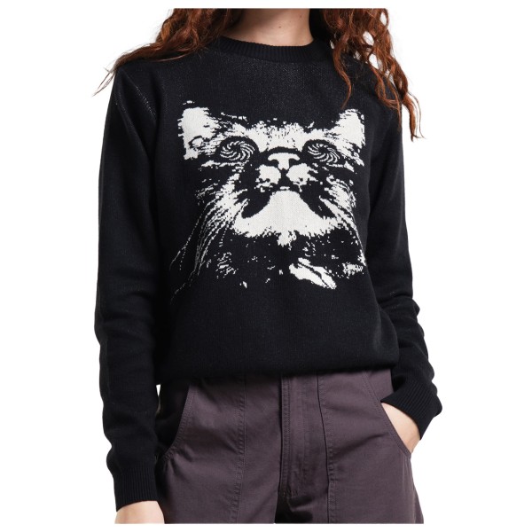 Image of DEDICATED - Women"s Sweater Arendal Pepita Cats - Pullover Gr L;M;S;XL;XS schwarz'