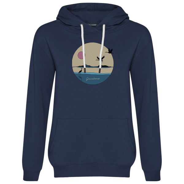 Image of GreenBomb - Women"s Nature Sun Cranes Chipper Hoodie Cotton - Hoodie Gr L;M;S;XS blau'