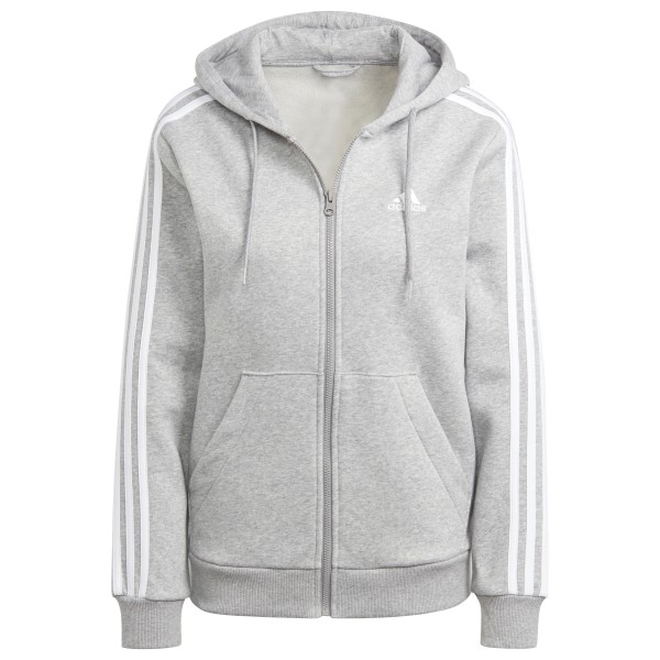 Image of adidas - Women"s 3-Stripes Fleece Full Zip Hoodie - Hoodie Gr L grau'
