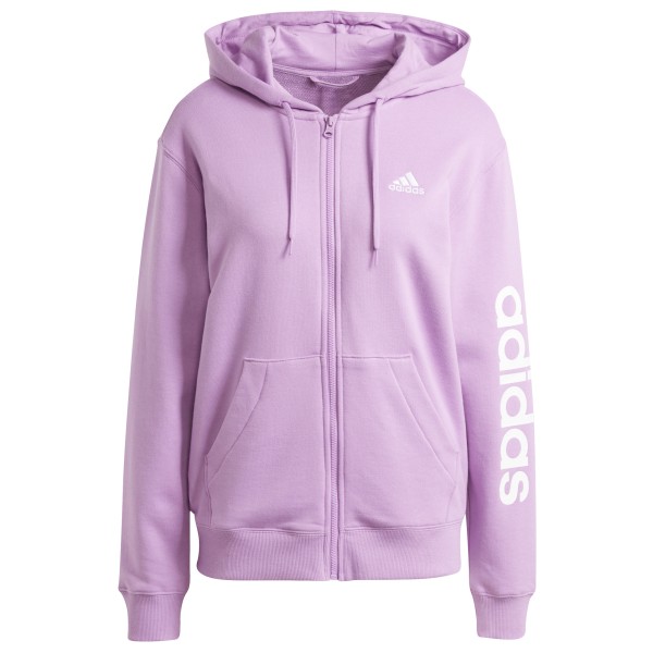 Image of adidas - Women"s Linear French Terry Full Zip Hoodie - Hoodie Gr S lila/rosa'