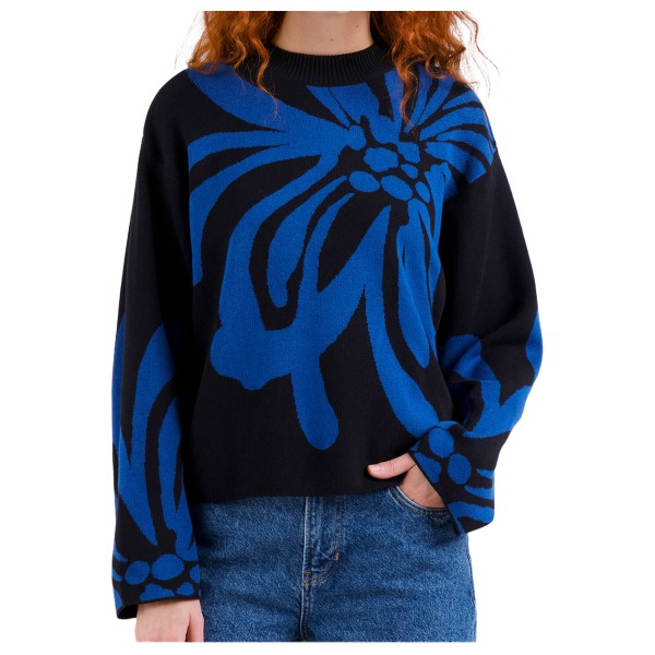 DEDICATED – Women’s Sweater Limhamn Big Flower – Trui maat XS, Blauw