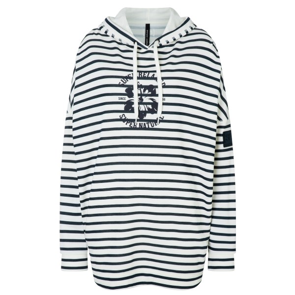 super.natural – Women’s Feel Good Stripe Hibiskus Bio Hoodie – Hoodie Gr M;S;XS grau/weiß
