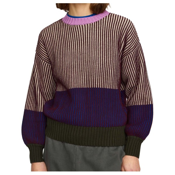 Selfhood Women’s Rib Block Knit Trui Bruin