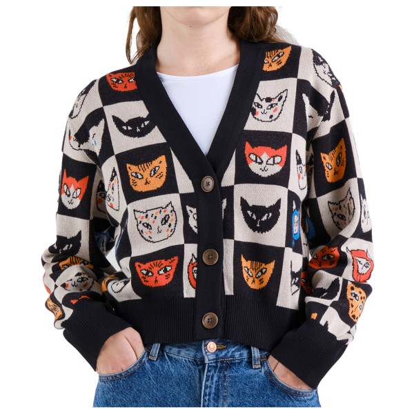 DEDICATED Women’s Cardigan Kanan Cat Bingo Cardigan Zwart