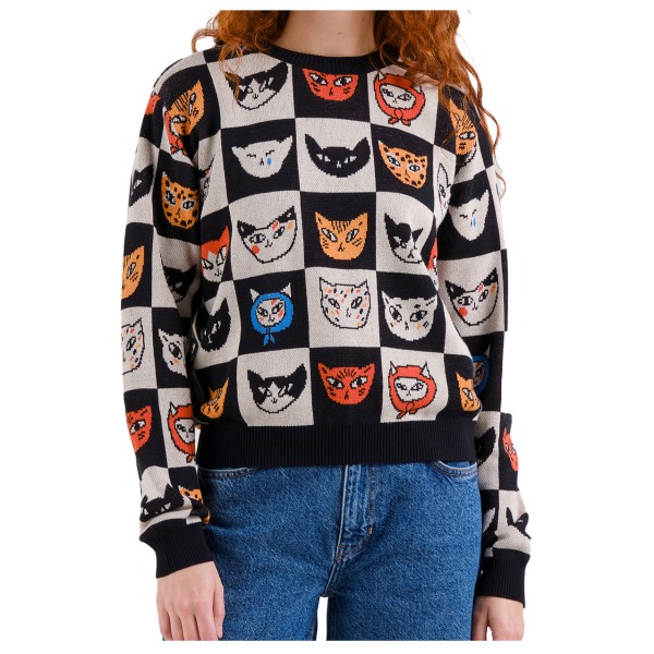 DEDICATED Women’s Sweater Arendal Cat Bingo Trui Grijs