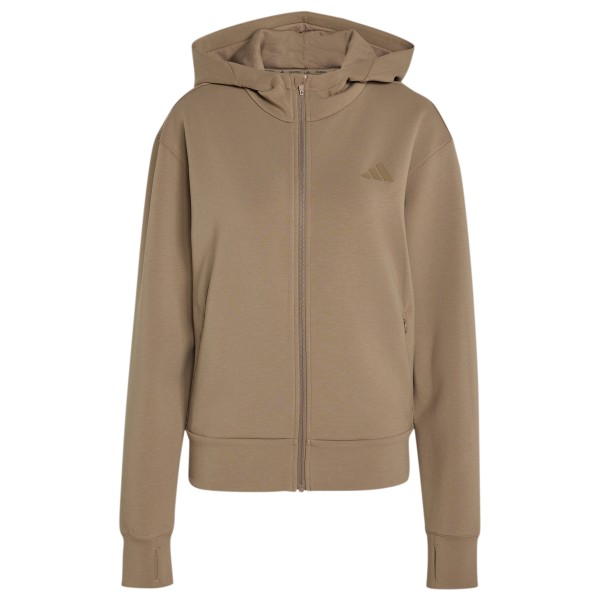 adidas – Women’s D4T Workout Full Zip Hooded Sweatshirt – Hoodie maat XS, Beige