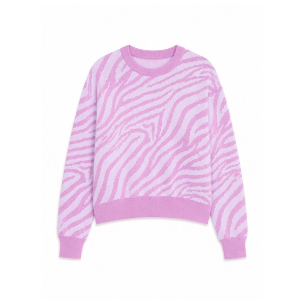 Mazine Women’s Zebra Jacquard Knit Jumper Trui Roze