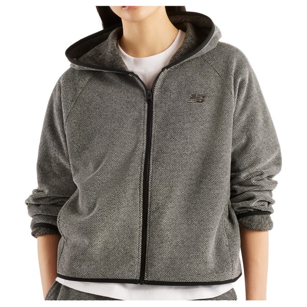 New Balance Women’s Textured Fleece Full Zip Hoodie Grijs