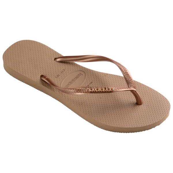 Sandalen Havaianas Slim Logo Metallic Damen (Gr 41/42 |beige/braun)