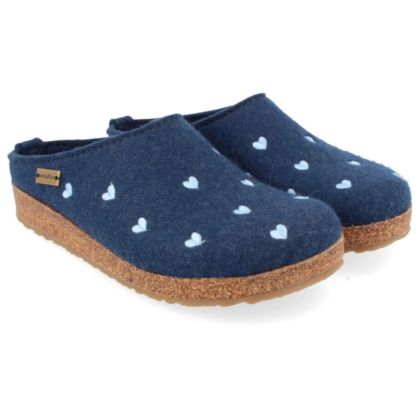 Haflinger Women’s Grizzly Cuoricini Pantoffels Blauw