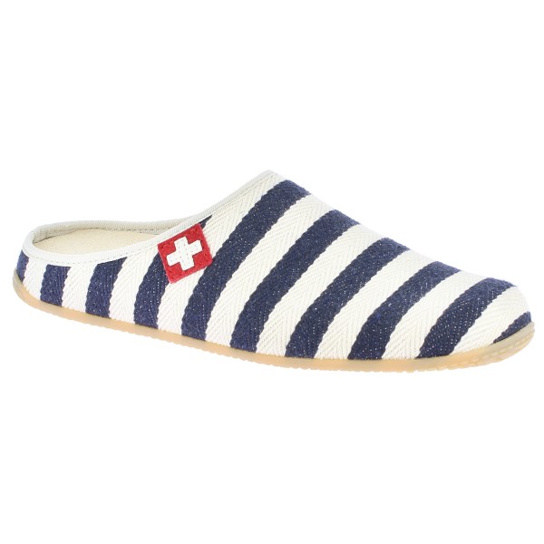 Image of Living Kitzbühel - Women"s Pantoffel mit Streifen - Hüttenschuhe Gr 42 weiß'